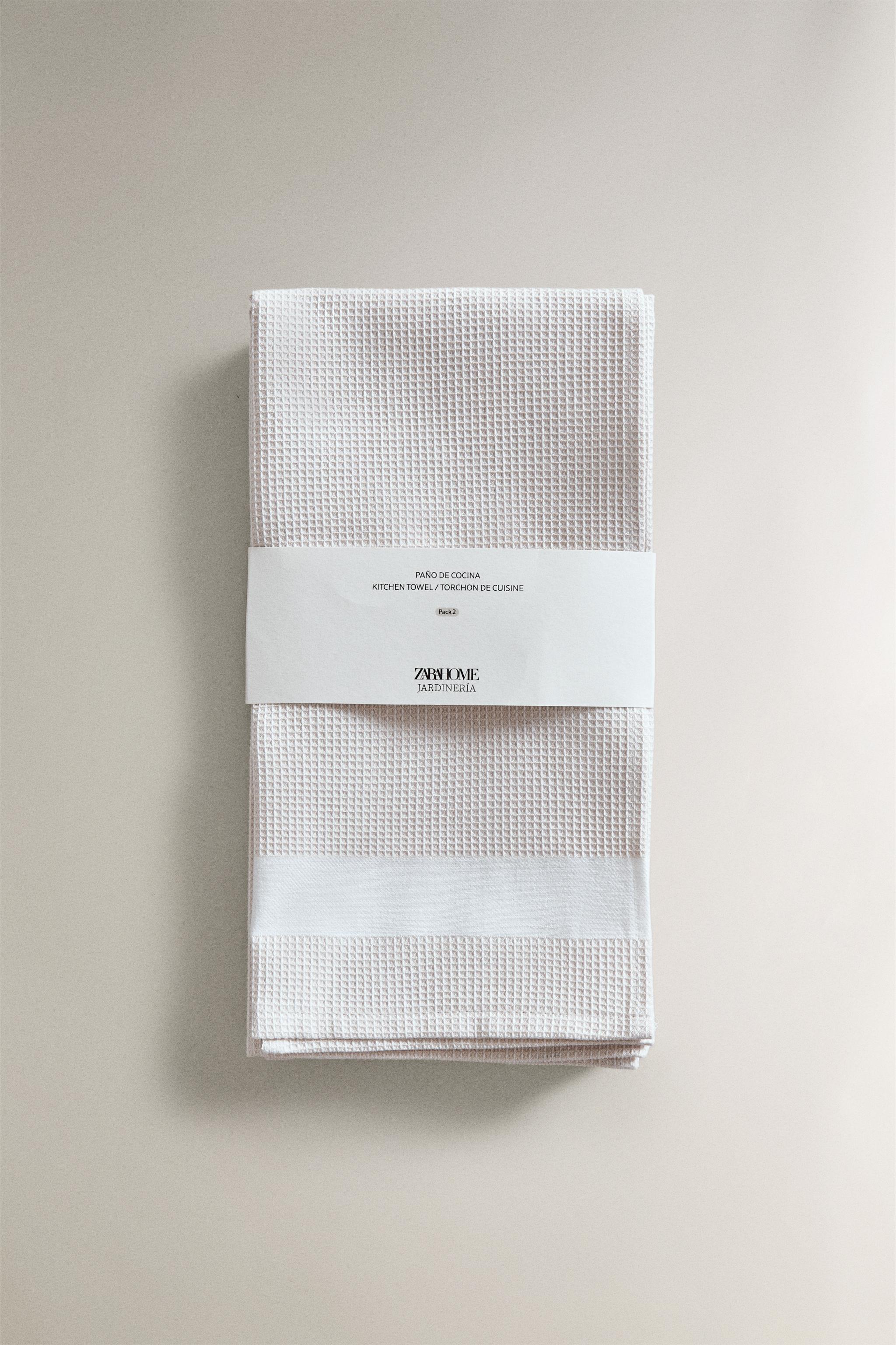 WAFFLE-KNIT KITCHEN TOWELS (SET OF 2